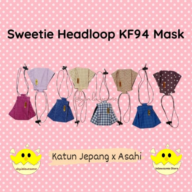 Sweetie Headloop KF94 Mask | Masker KF94 Kain | Masker Kain Cantik Terjangkau