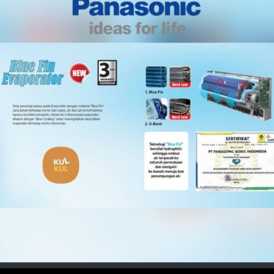 Panasonic CS-XN7WKJ Si-Biru AC Split 3/4 PK Deluxe Low Watt