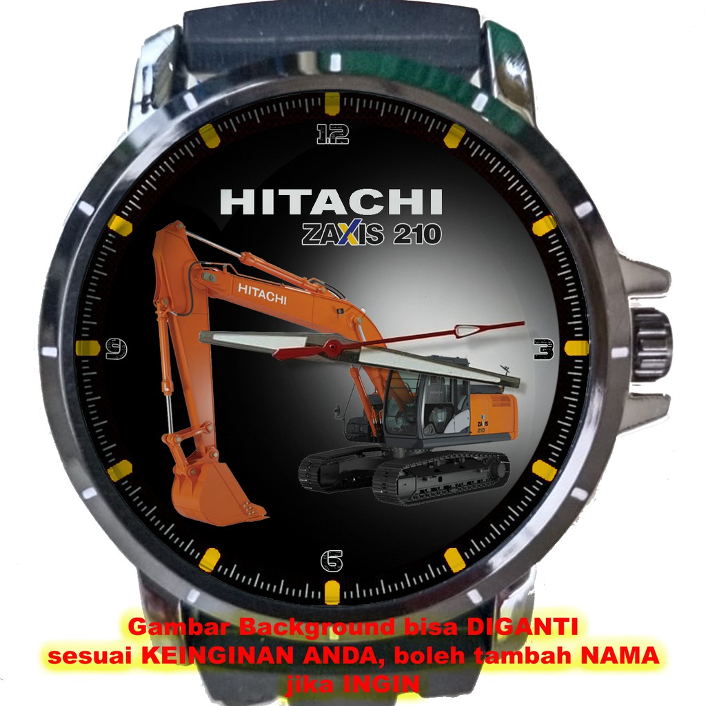 HITACHI ZAXIS 210 art 4 Jam Tangan Pria Background STIKER DOANG Custom Gambar Logo Nama