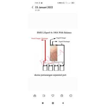 BMS 4S 12V 100A 3.2V LiFePo4 with balance baterai proteksi bateray pack