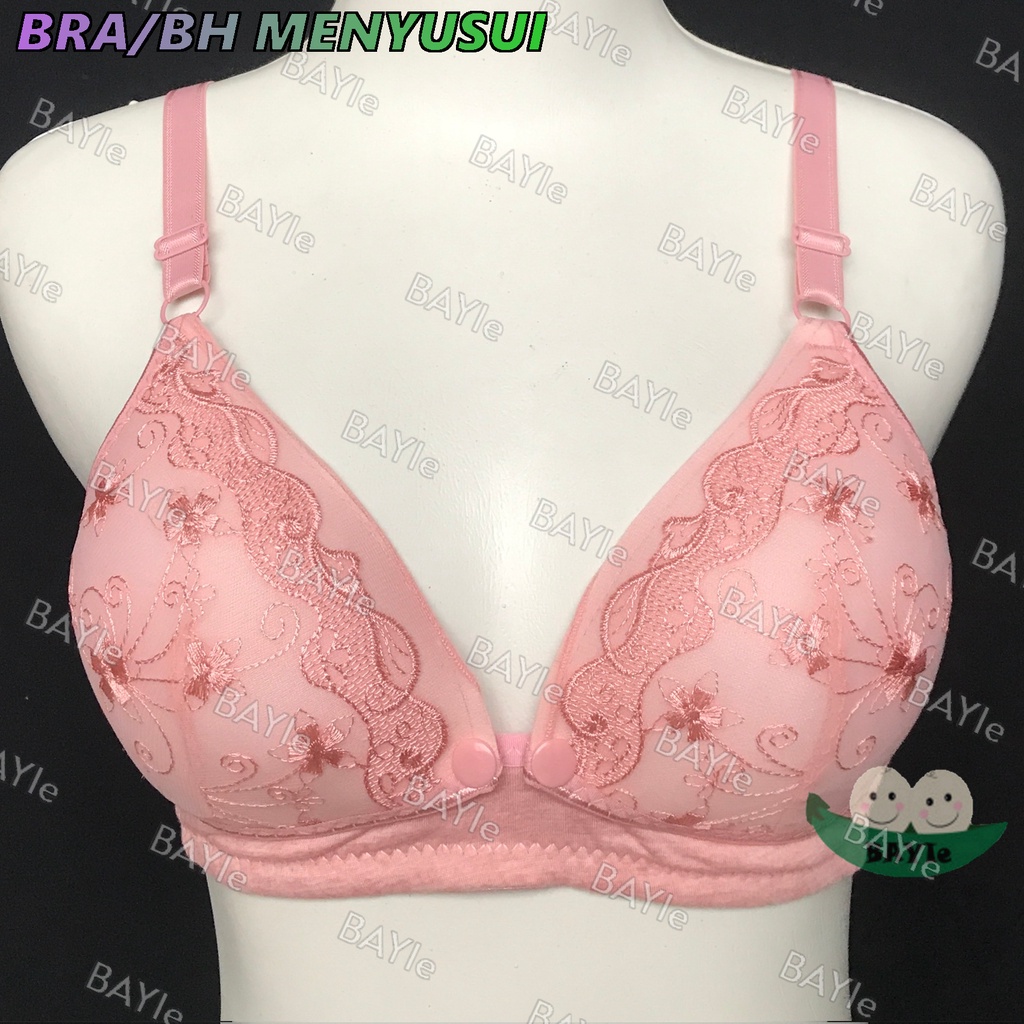 BAYIe - BH / Bra Ibu Menyusui Netek/ Nursing BRA YSK 598 Motif BROKLAT Dengan Busa Tanpa Kawat Kait 3