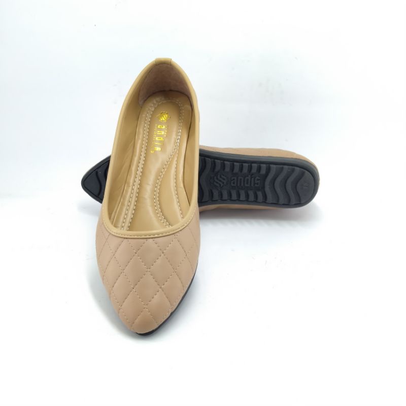 Sepatu Wanita Flatshoes Channel Polos Andis AN05