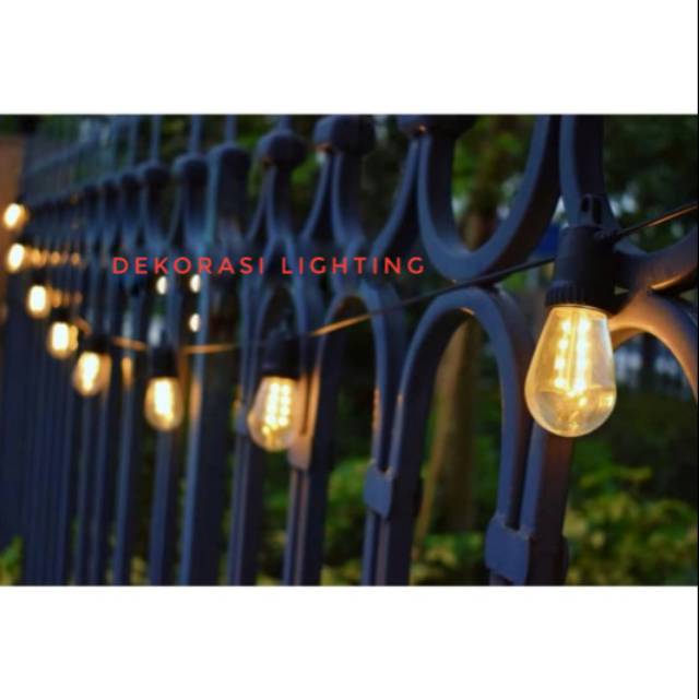 Lampu gantung kabel fiting solar cell waterproof led tenaga surya