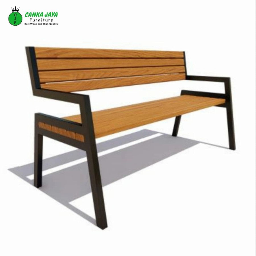 CANKA - Bench Modern Kursi Bangku Panjang Minimalis Kayu Jati Besi