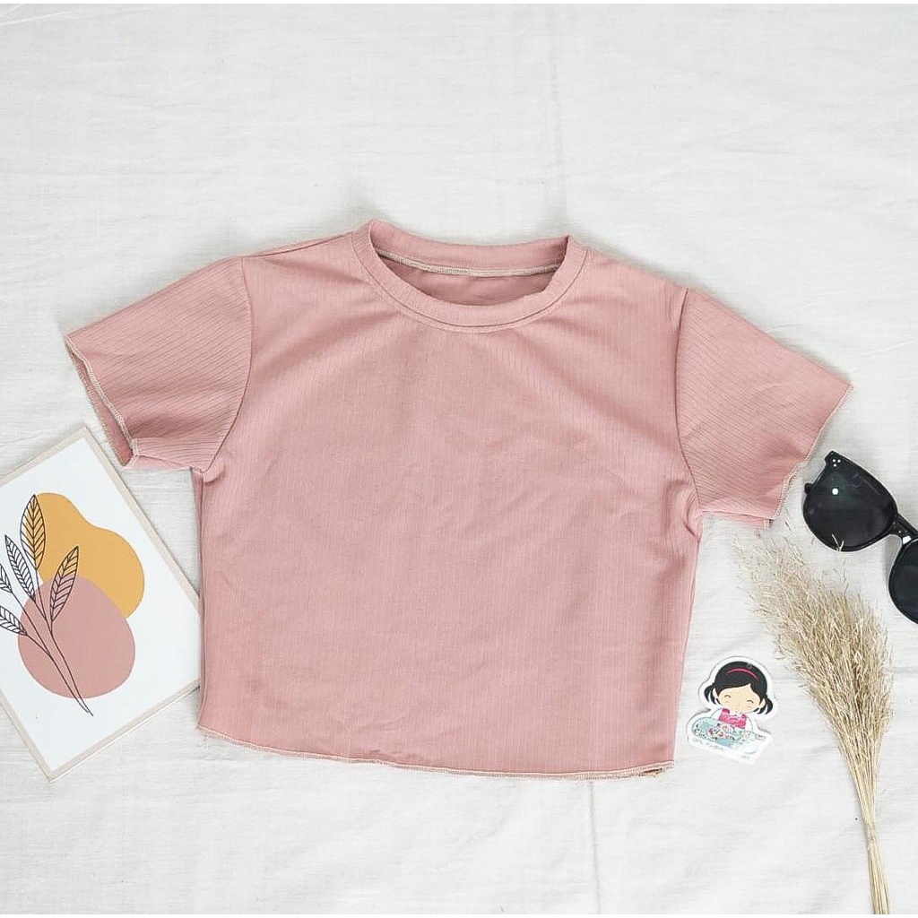 BEFAST - ZFS OOTD Tshirt DEFIAN / SERA BASIC APRIL KNIT TOP / Crop Top Wanita Terbaru / Atasan Lengan Pendek / Tshirt Crop Kekinian Wanita Remaja / Pakaian Wanita Terlaris / Crop Top Polos / Kaos Crop Termurah / OOTD Santai Casual Wanita