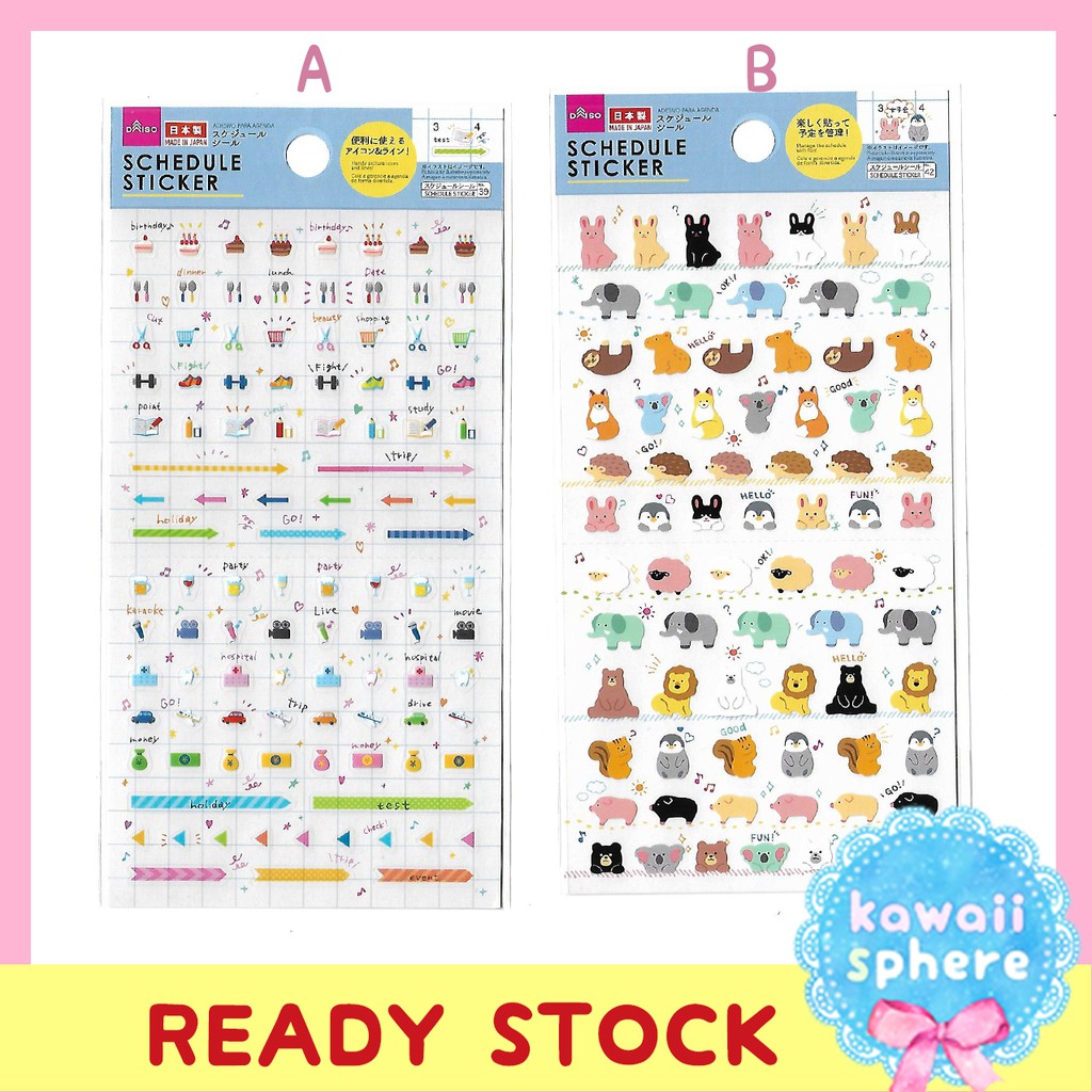 

Schedule Sticker Daiso Japan | Food / Weather | Stiker Planner Journal