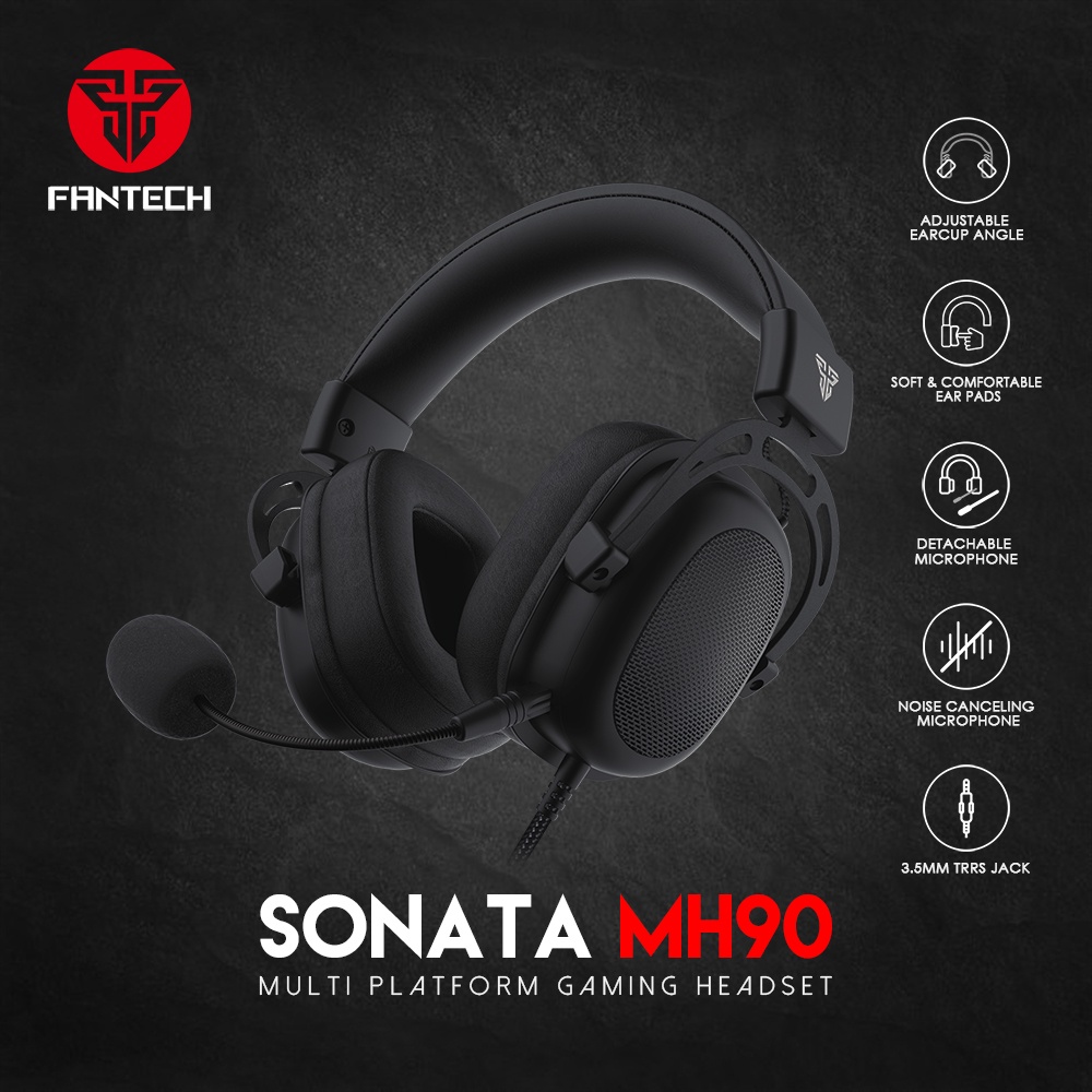 Headset Gaming Fantech MH90 SONATA Multiplatform FREE SPLITTER FANTECH MH 90 Original Garansi Resmi