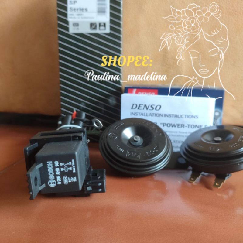 Paket Komplit Klakson Avanza Ori Original kabel Relay MX Denso Compact Horn Set 12v mobil motor