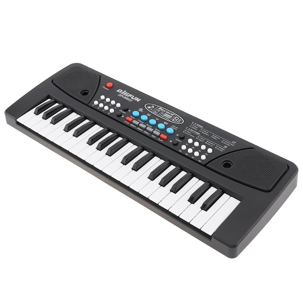 Keyboard Piano Elektronik Digital Warna Hitam Dengan Mikrofon 37 Kunci
