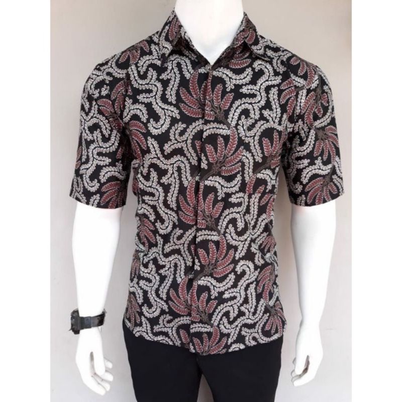 Baju Batik Pria Anyar Casual Modern Lengan Pendek Modis Size M L XL XXL Batik Pria Kantor
