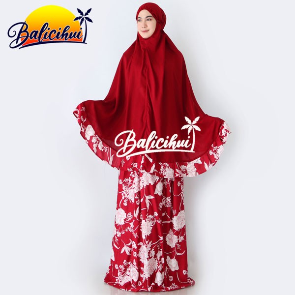 Balicihui Mukena Alina Maroon 1 Mukena Bali Dewasa by Balicihui