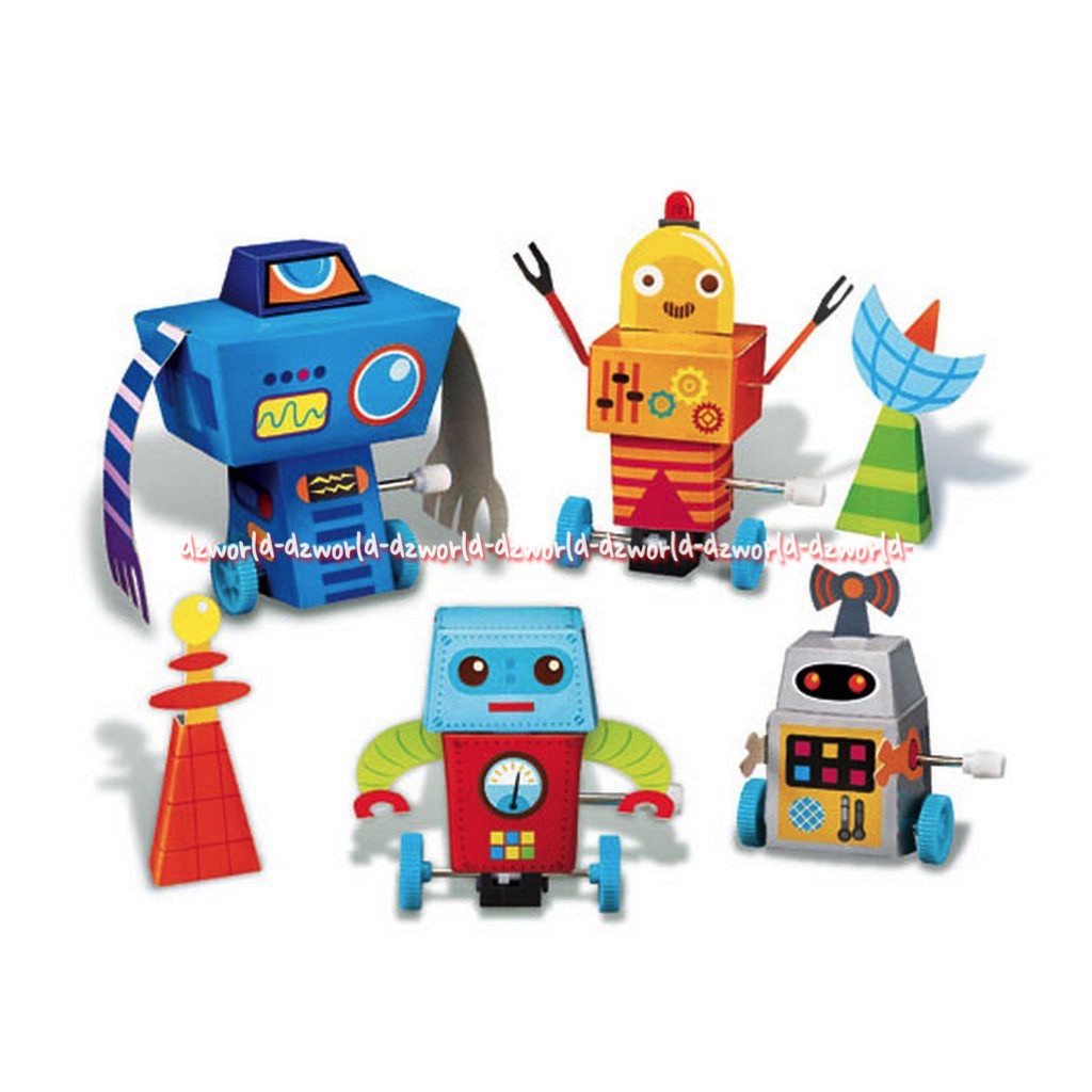 Wind Up Robot 4M mainan anak untuk menyusun robot menurut kreatifitas dan imajinasi