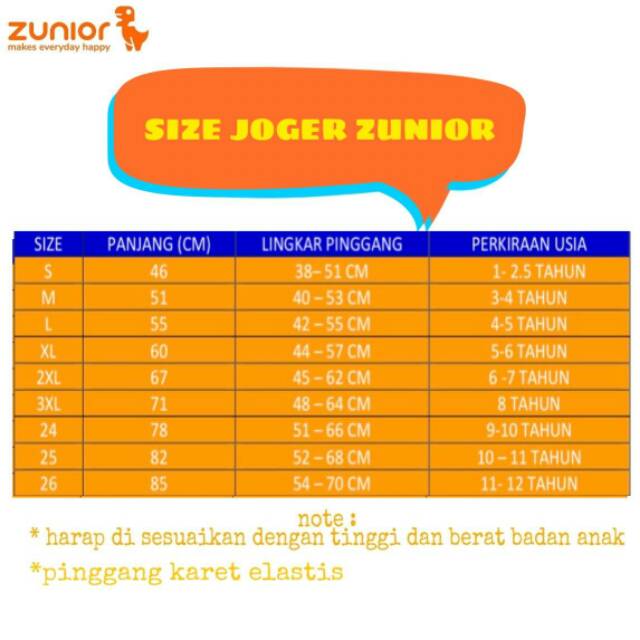 Celana Joger Anak Zunior 9-12 Tahun