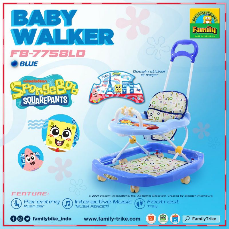 Baby Walker Family FB 7758 Spongebob Edition - BIRU