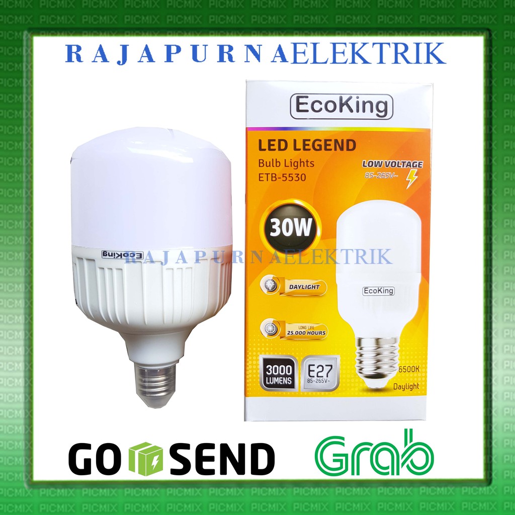 LAMPU LED BULB JUMBO ECOKING 30W / 30 watt SUPER TERANG (PAKET 10Pcs)