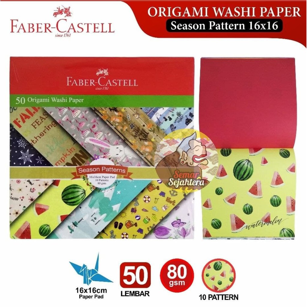 

[PCS] FABER CASTELL ORIGAMI / WASHI PAPER 16 X 16 CM (50 LEMBAR)*