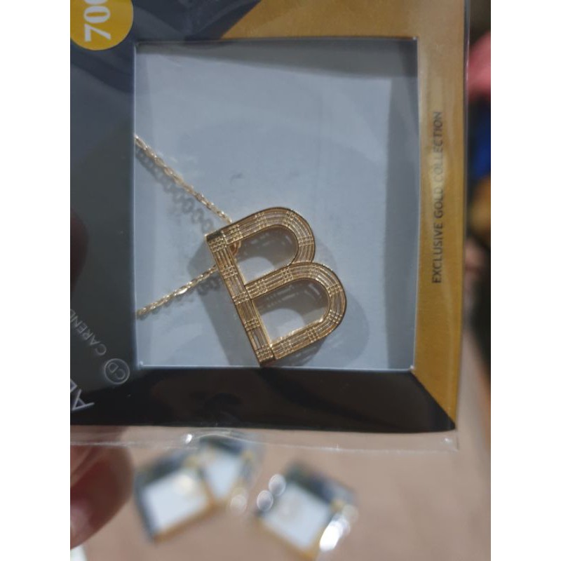 Kalung huruf inisial E W U P T B G V H Y carendelano alpha bold emas asli 700 70% 22 alfabet