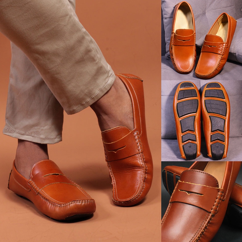 SEPATU KASUAL KULIT PRIA SEPATU CASUAL KULIT SAPI ASLI SEPATU KERJA SHOES KEREN TERBARU FR02 QI