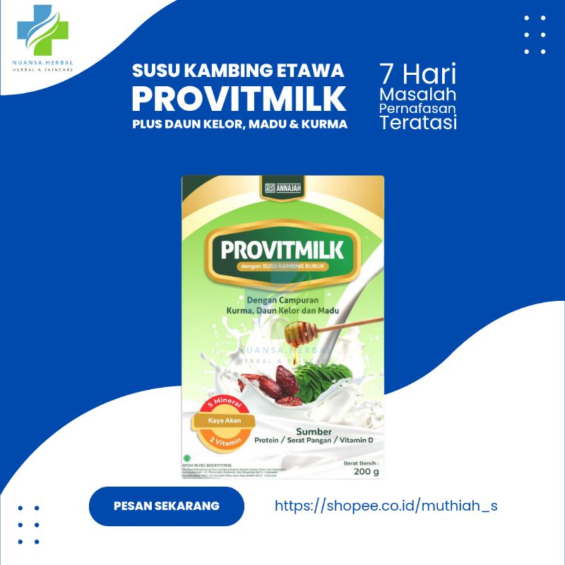 (Ada Bonus) PROVITMILK - SUSU KAMBING ETAWA DENGAN HERBAL 200 GRAM