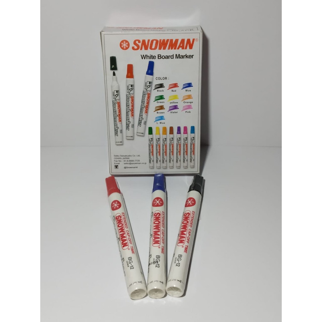 

Spidol Snowman Boardmarker BG-12 bisa dihapus