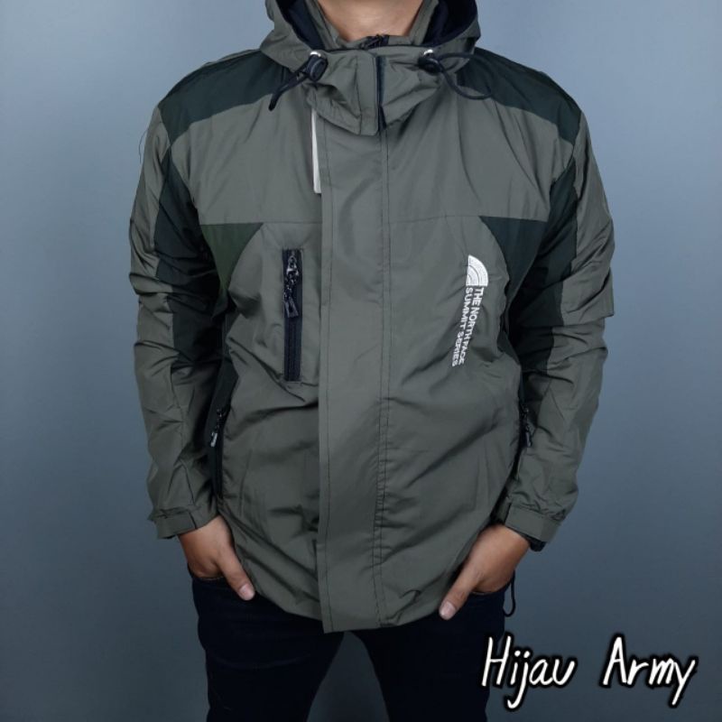 (COD) jaket outdoor WINDPROOF/ jaket gunung/jaket motor-Army-hitam