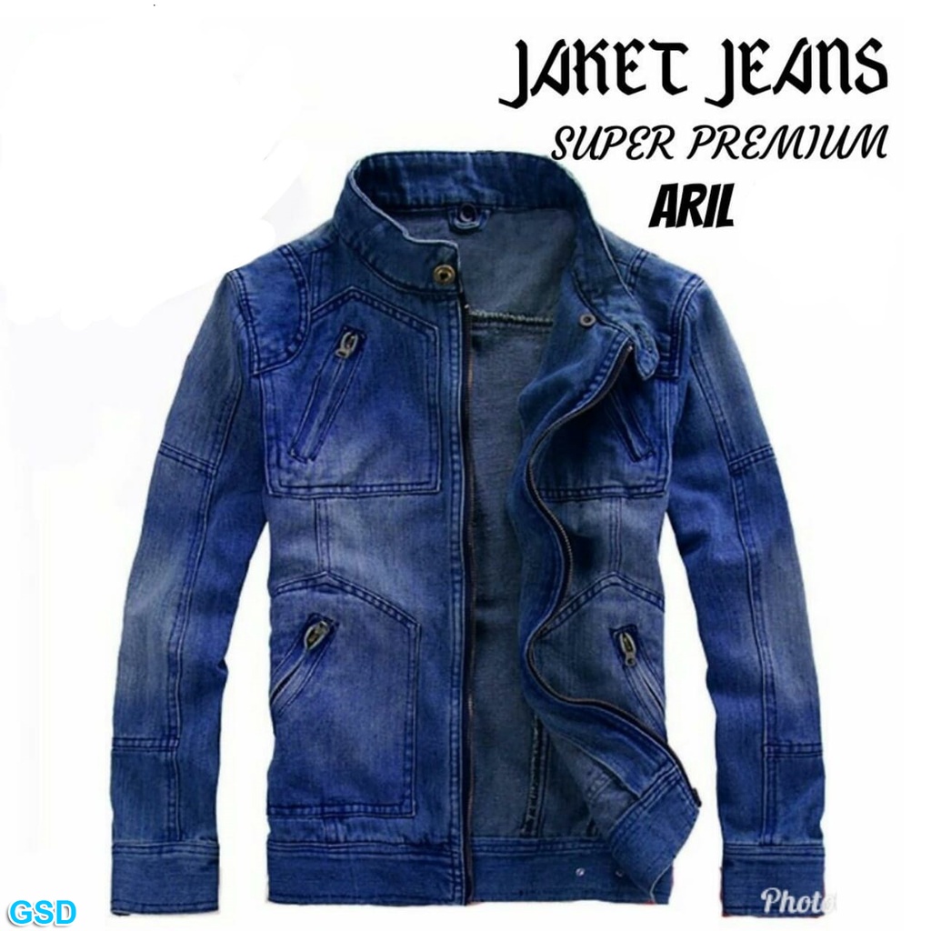 Jaket jeans aril/jaket jeans pria/jaket pria/jacket pria/jaket cowok/jual jaket jeans/jaket laki