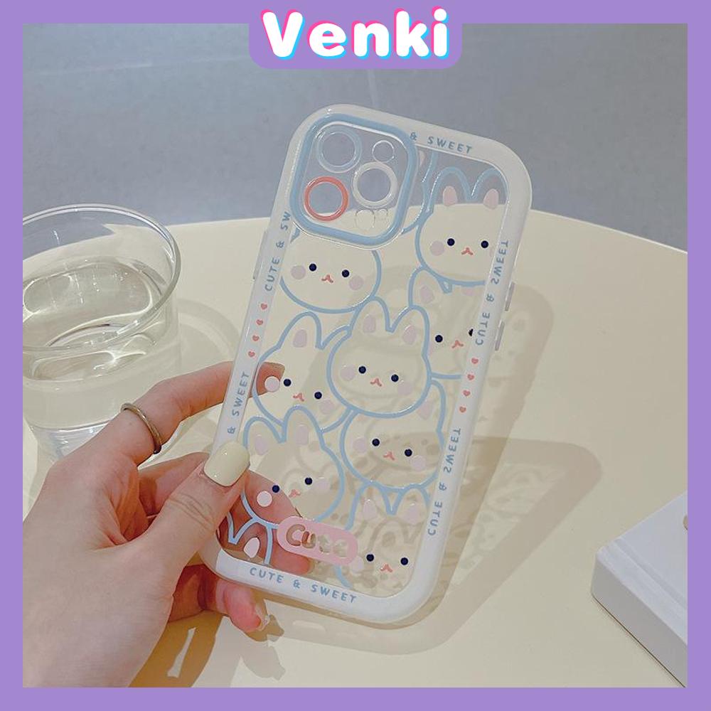 iPhone Case Silicone Soft Case Clear Case Airbag Shockproof Protection Camera Frosted Cartoon Rabbit Cute Compatible For iPhone 11 Pro Max 13 Pro Max 12 Pro Max 7Plus xr XS Max