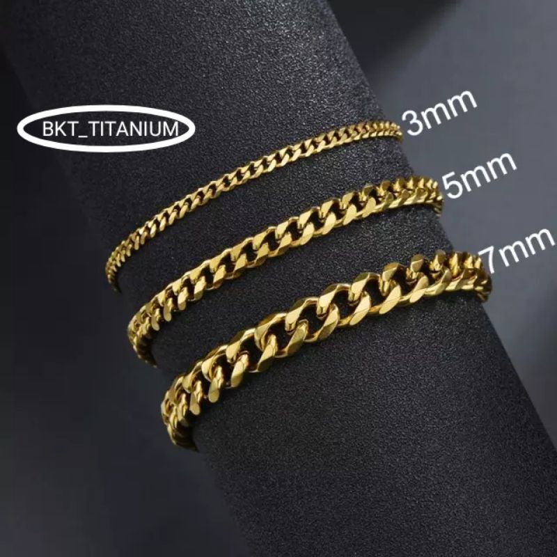 GELANG TITANIUM STANLEES STELL PRIA WANITA COWO CEWE MODEL RANTAI ANTI KARAT TIDAK LUNTUR