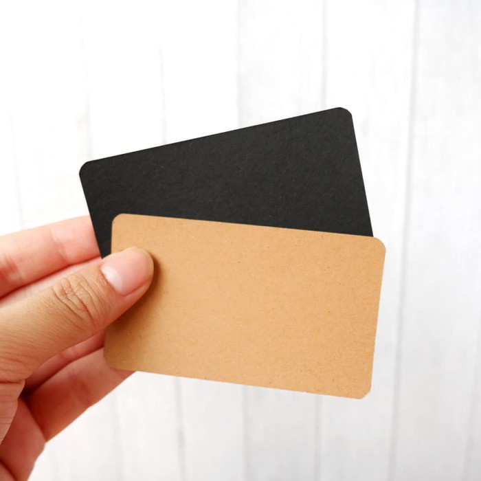

kertas- blank kraft paper card set / memo / notes - matte black -kertas.