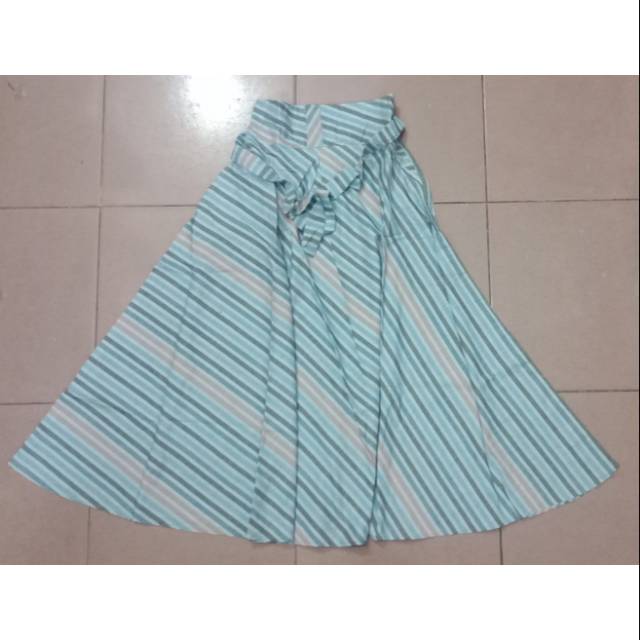 Rok kerja wanita bahan katun salur