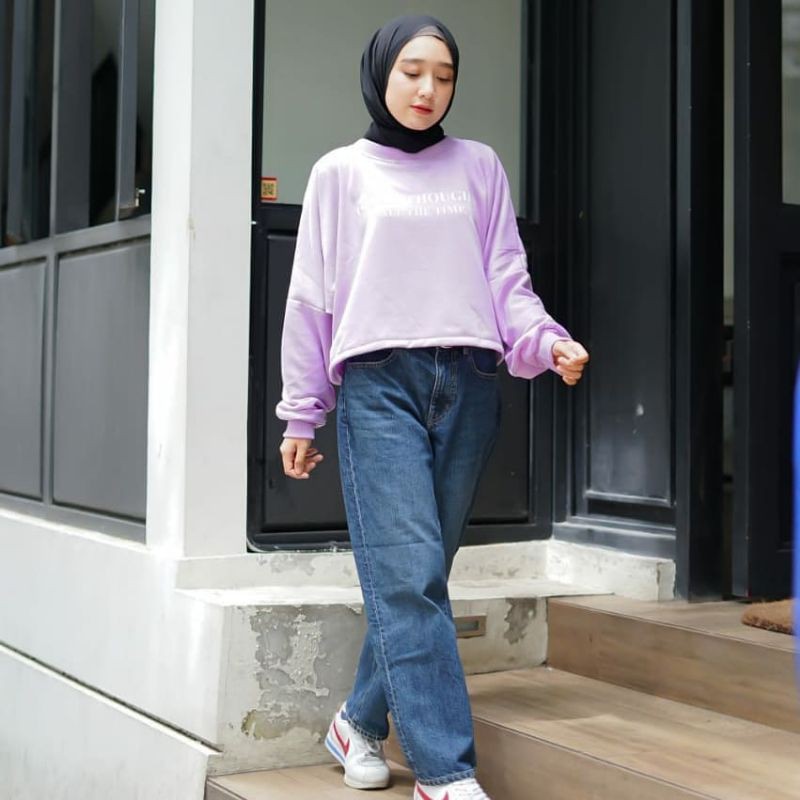 PAKAIAN WANITA - CRAZY TOUGHTS - SWEATER WANITA - SWEATER FLEECE - PAKAIAN TERLARIS-KASUAL STYLE