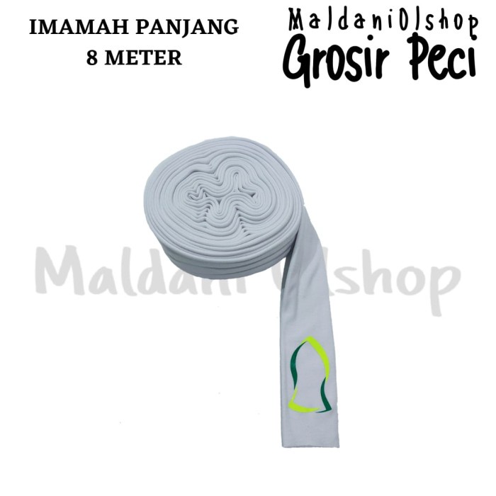 Sorban Sorban Imamah Panjang 8 Meter - Putih(Y4S9) Sorban Terbaru Sorban Anak Sorban Rida Imamah GRA