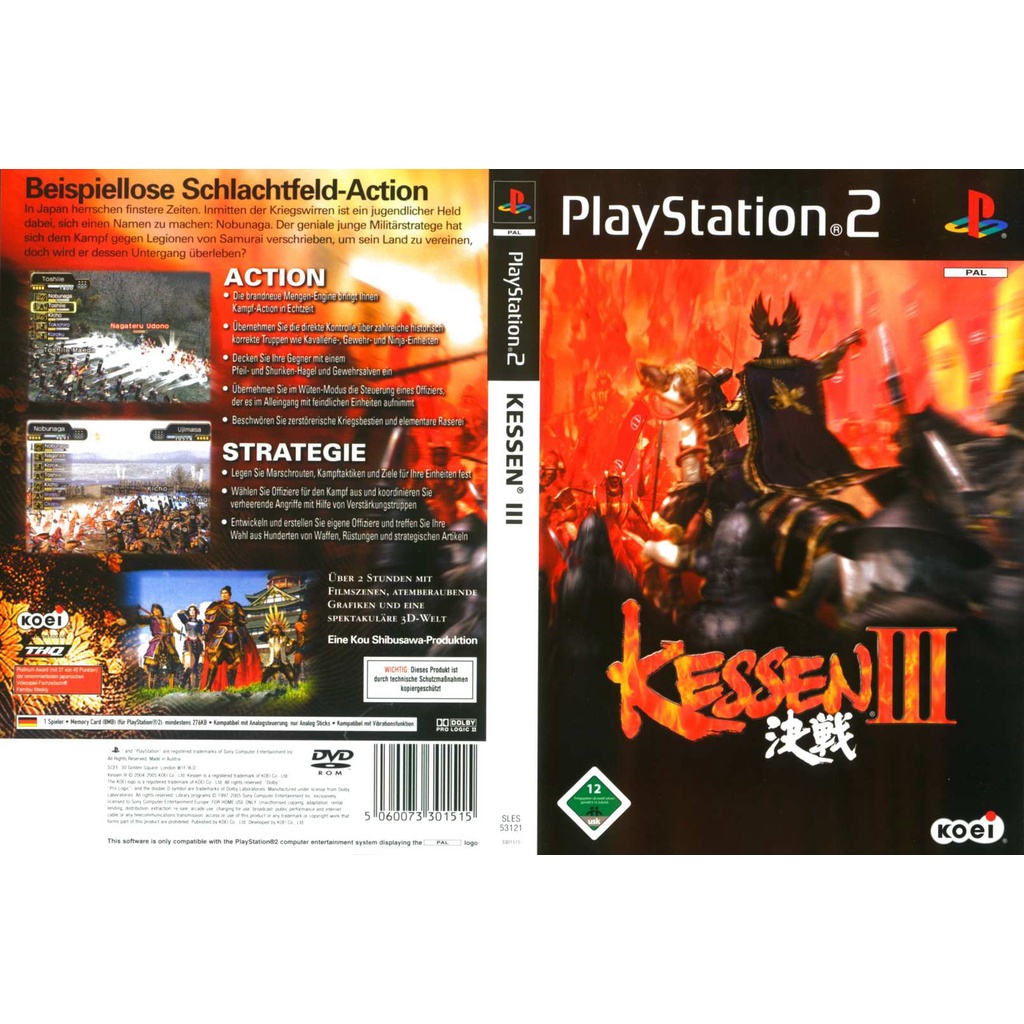 Kaset Ps2 Game Kessen 3 - Playstation 2