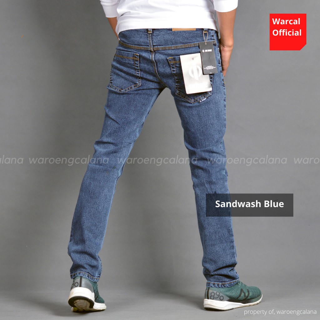 Celana Jeans Panjang Sandwash Blue Softjeans