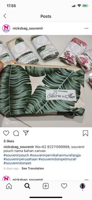 Souvenir dompet canvas sablon custom