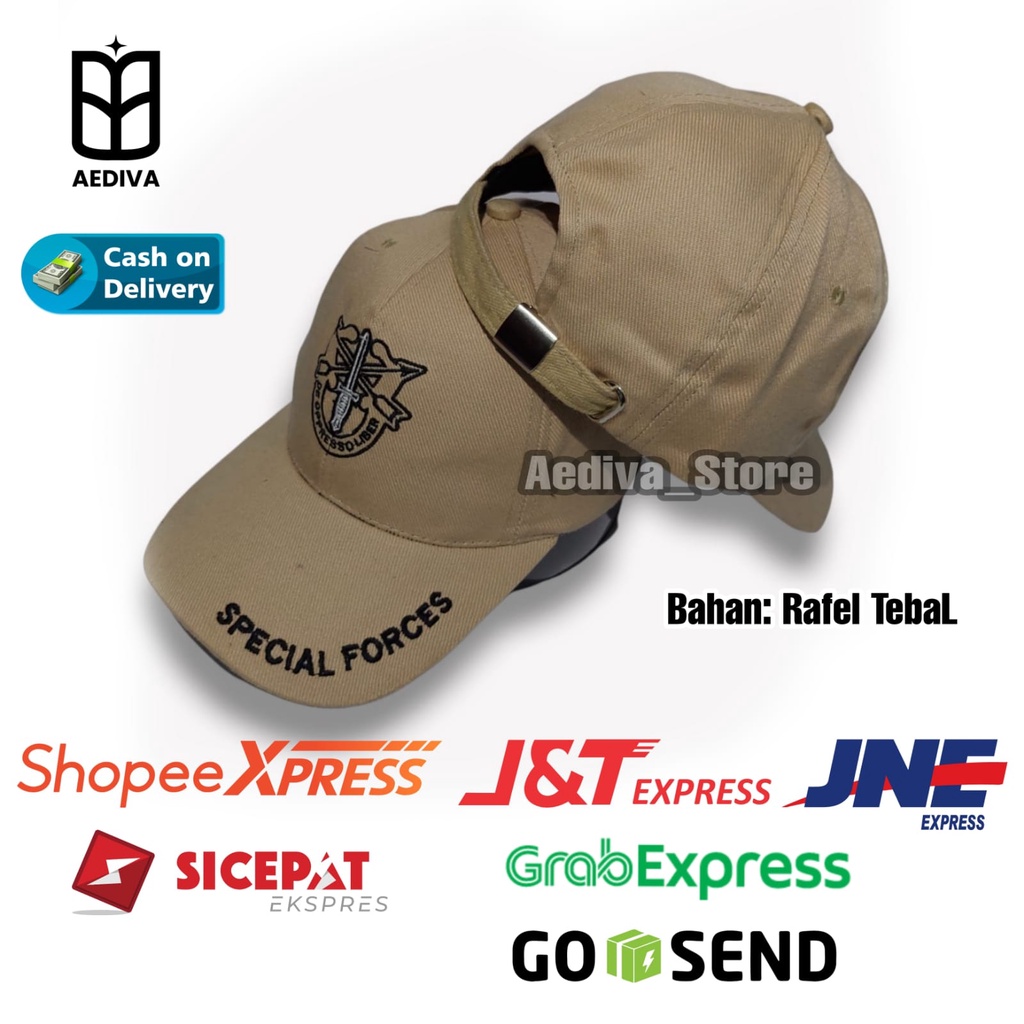 Topi pria distro premium FORCE bahan rafell tebal cakop besi aksesoris fashion