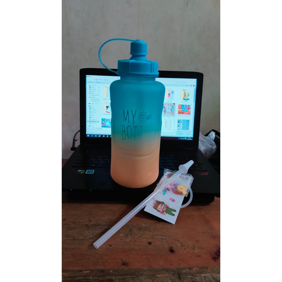 BOTOL MINUM MY BOTTLE VIRAL 2.L / BOTOL MINUM GRADASI 2.L / TEMPAT MINUM PANAS DINGIN ES KOPI TEH SYRUP BUAH BEKAL ANAK SEKOLAH KANTOR KERJA PIKNIK