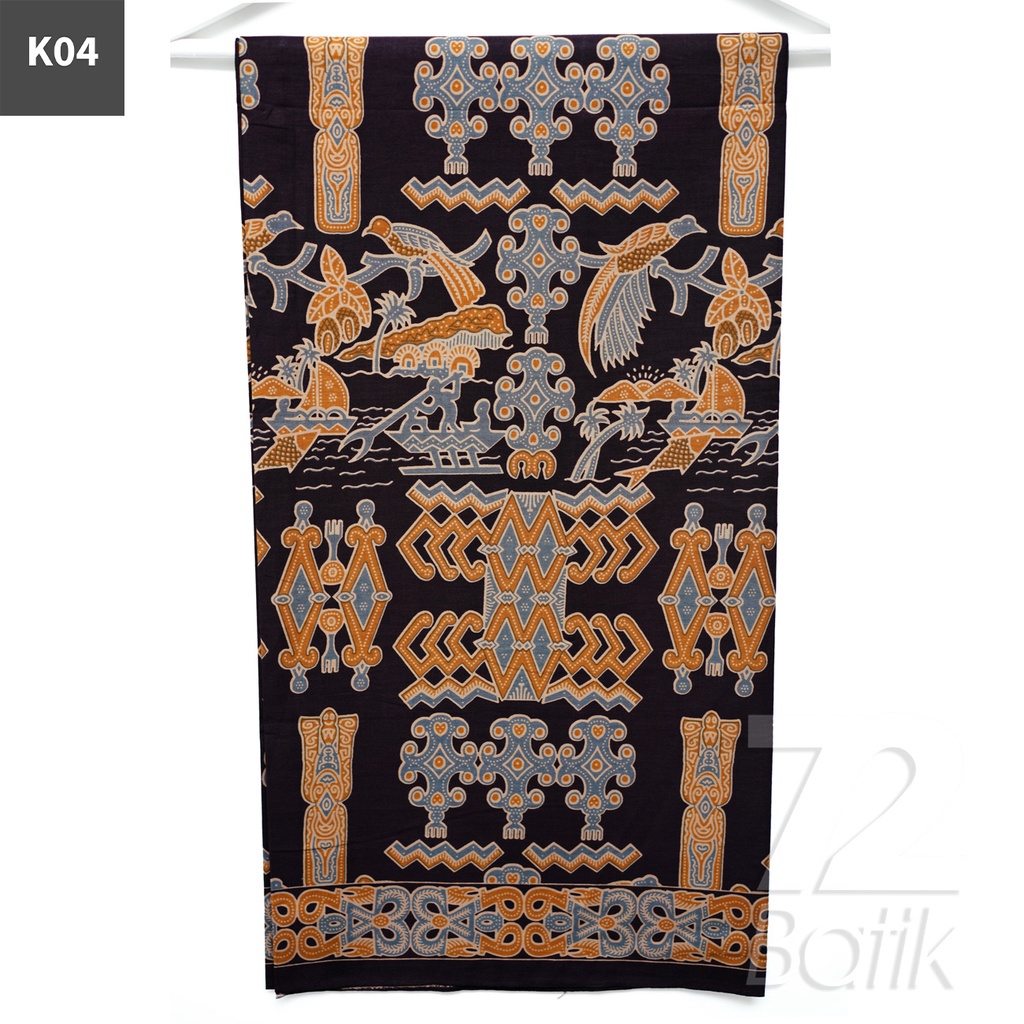 KAIN BATIK PREMIUM Bahan Katun Motif Burung Adat Warna Cream 721199 Cap 72 Jarik Jarit Samping Kebat Panjang Batik Katun Modern Premium Bahan Seragam Batik Pernikahan Kantor Keluarga Murah Kamen Jadi Batik Bali Lembaran