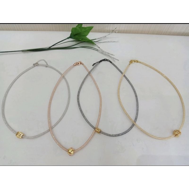 kalung/gelang kawat gliter 2 in 1