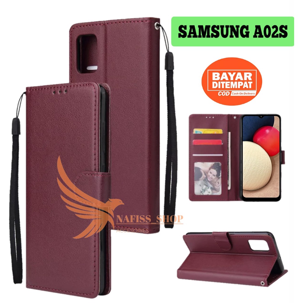 Case Flip Samsung Galaxy A02S SM-A025F flip wallet case standing flip Leather cover Handphone