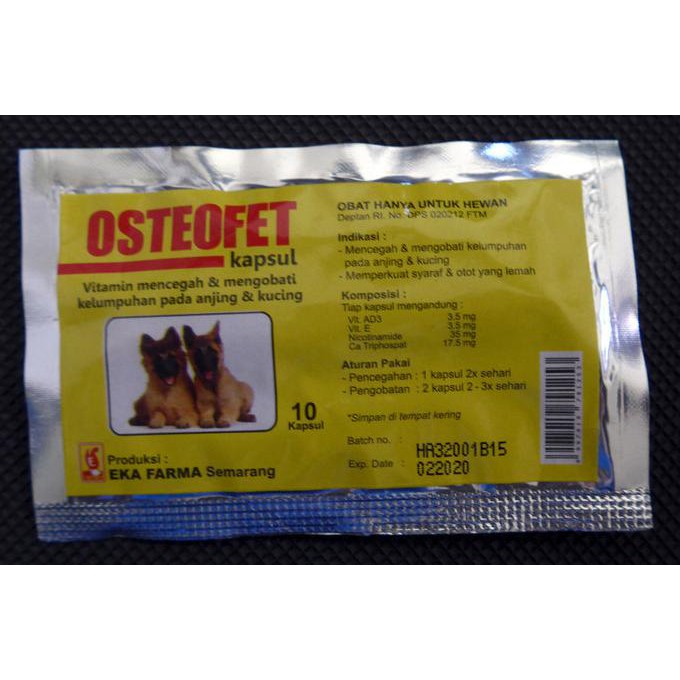 Vitamin Anjing & Kucing / Ekafarma Osteofet 10Caps