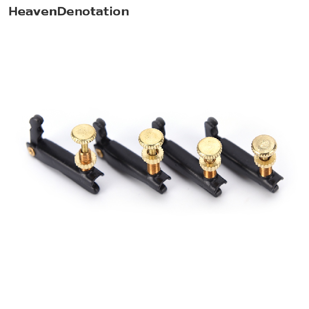 (Heavendenotation) 4pcs Tuner Tone Fine Adjuster Bahan Metal Untuk Biola 4 / 4 3 / 4