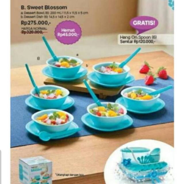 Sweet Blossom Warna Tosca Tupperware Murah Shopee Indonesia