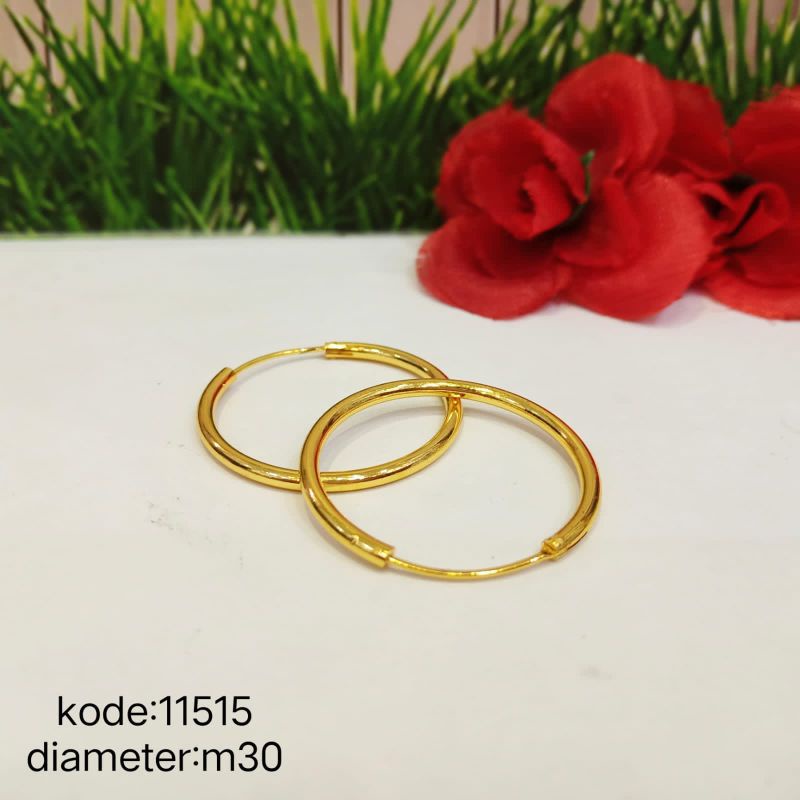 Anting Xuping bulat /anting gipsy bulat/ anting lapis emas 24 karat