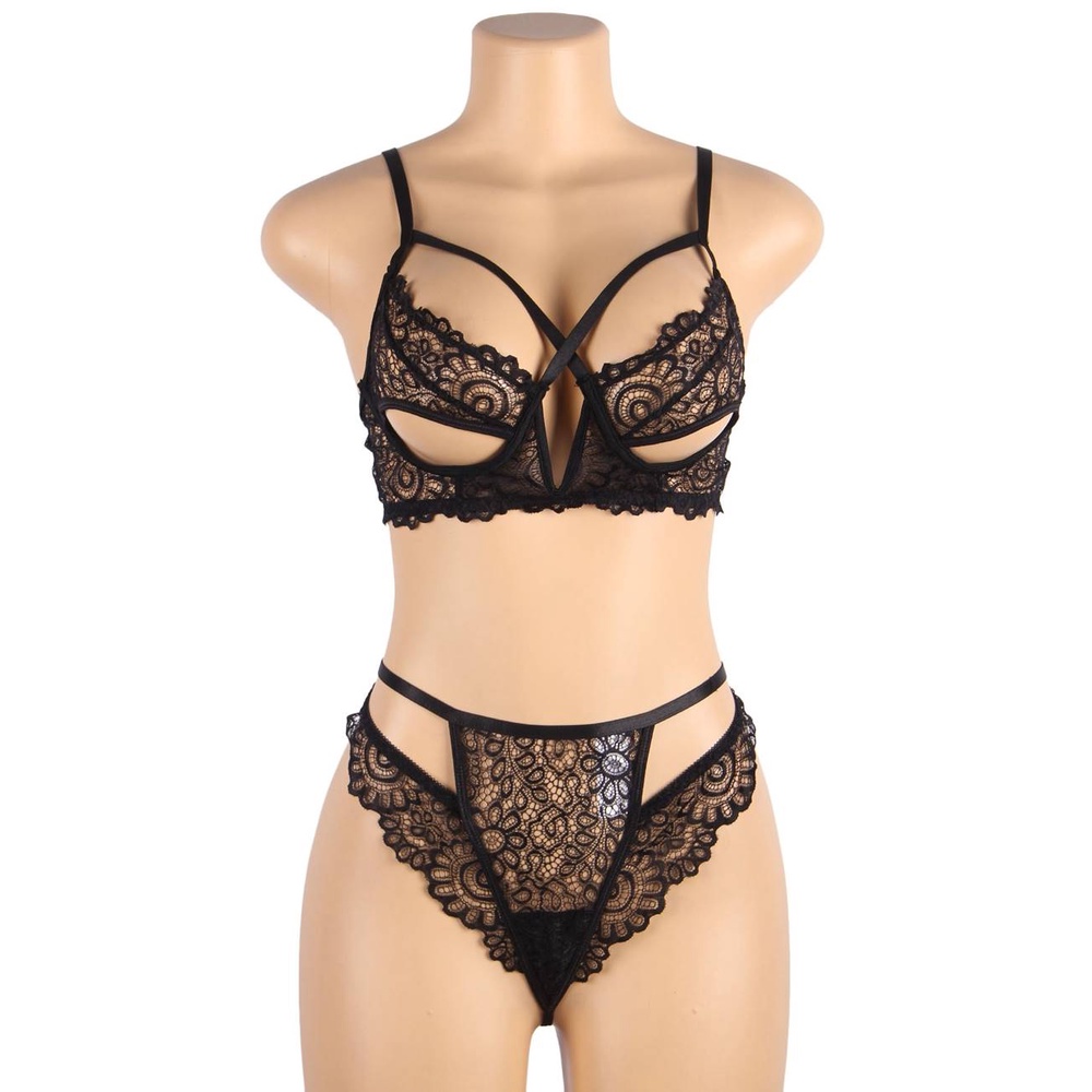 Lingerie Big Size Baju Tidur Sexy Jumbo Open Bra Plus Size Bra Set