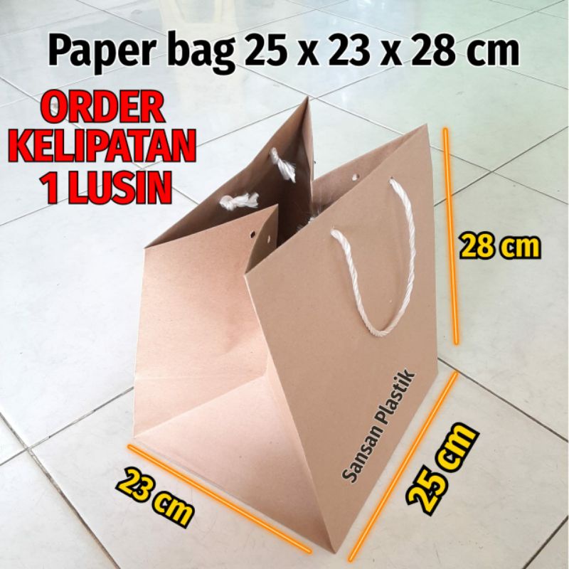 

( 12pcs ) Paper bag 25x23x28 / paperbag 25x23×28 / Goodie bag paper 25x23x28