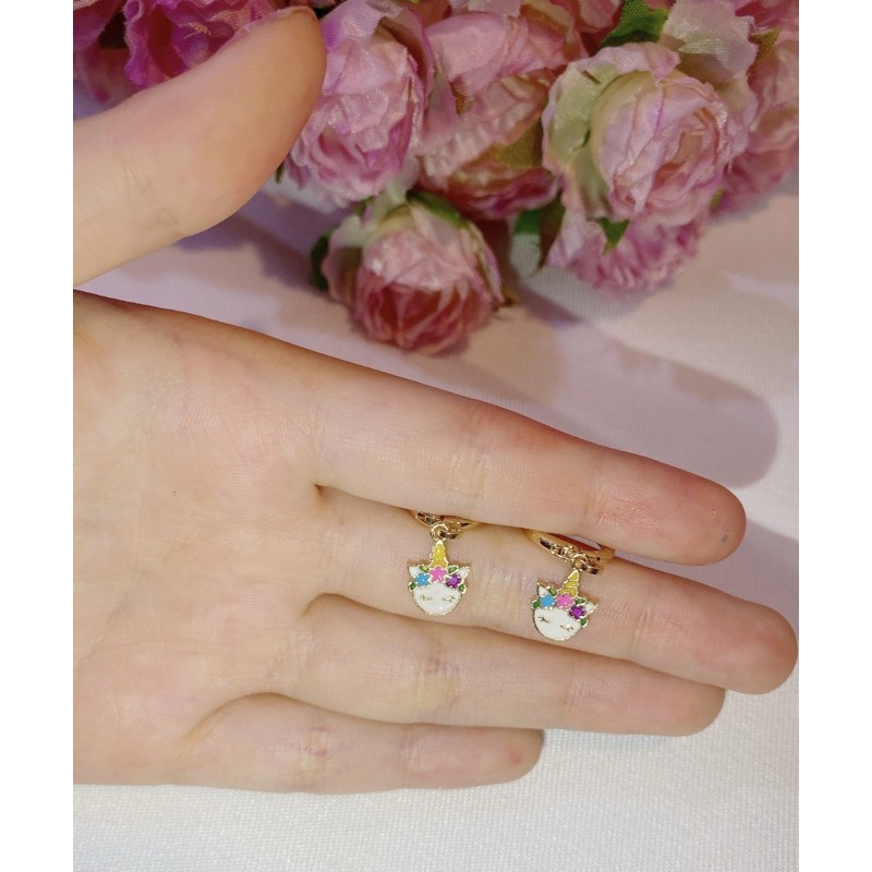 Anting Bayi / Anak Flower Unicorn Lapis Emas