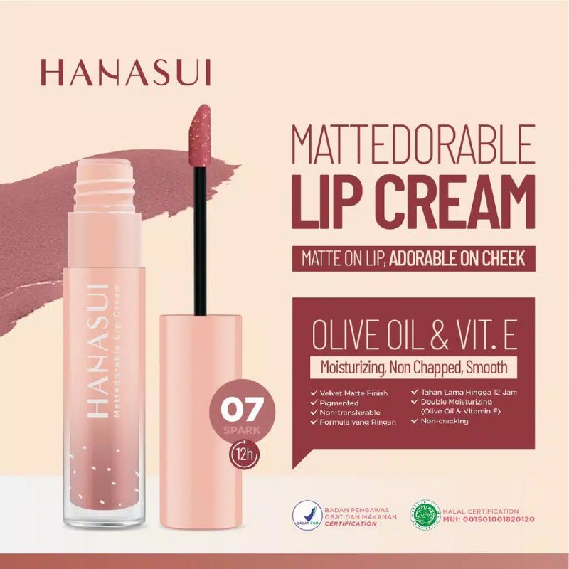 hanasui mattedorable lip cream | lip cream hanasui no 7 spark | lip cream hanasui | hanasui