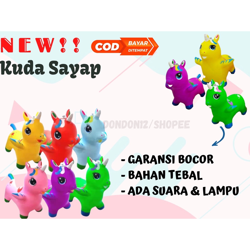 [BISA COD]-Animal Jumping Kuda Sayap NEW Mainan Kuda-Kudaan Karet Anak Kuda Sayap High Quality Impor