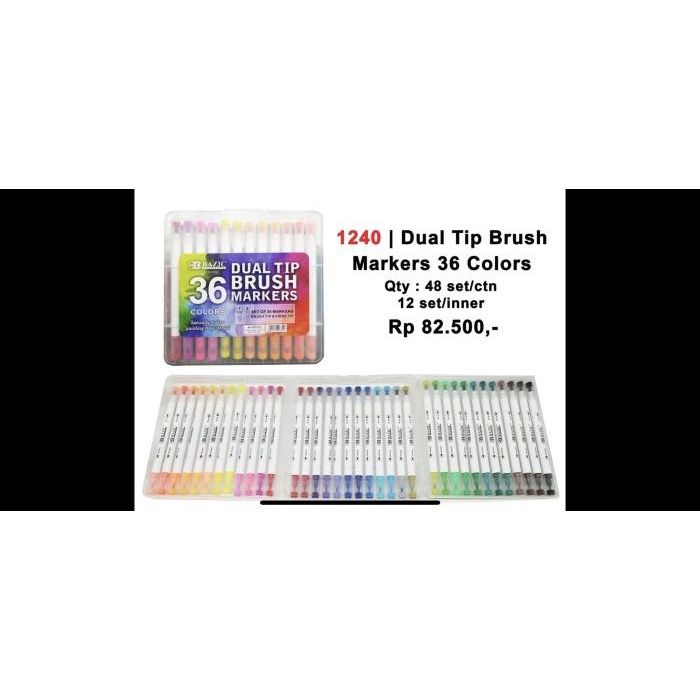 

Brush pen basic 36 warna bagus kualitas